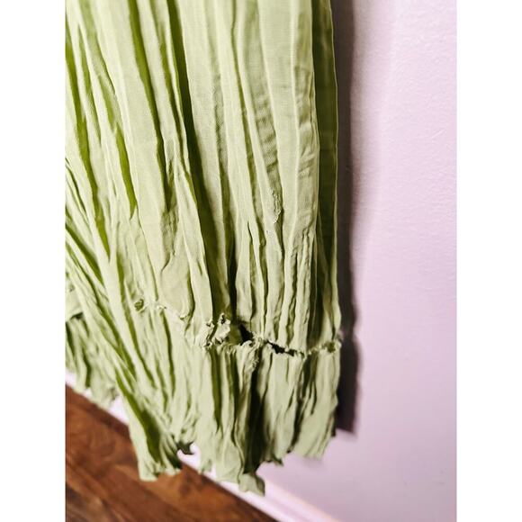 BIBHU MOHAPATRA Green Flowy Empire Maxi Shift Style Sleeveless Dress Size 2 - Picture 7 of 16